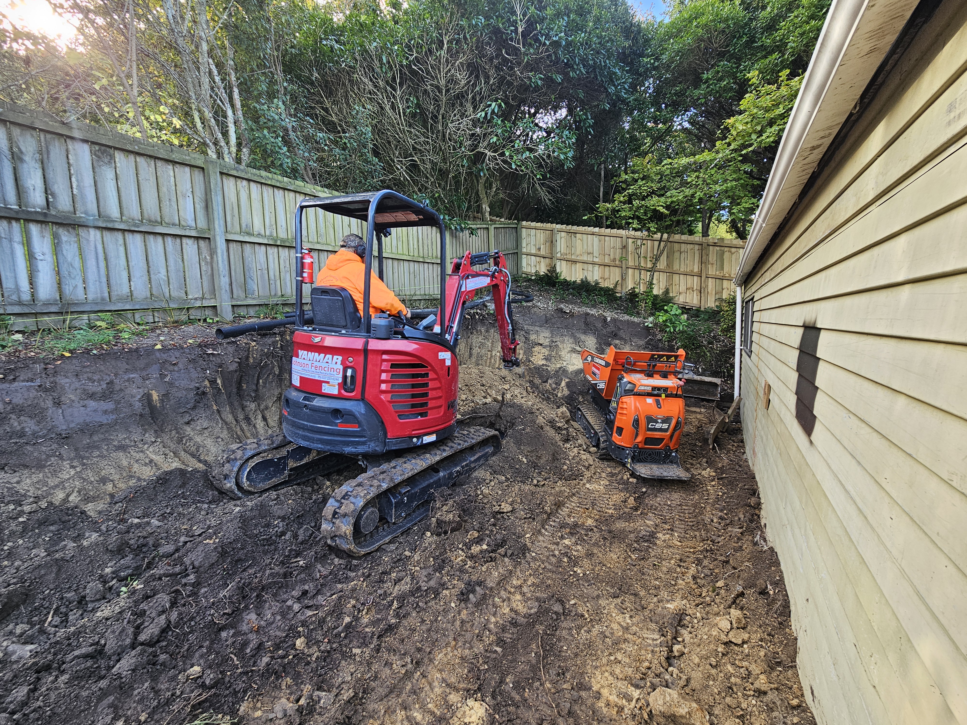 Retaining wall earthworks Selwyn